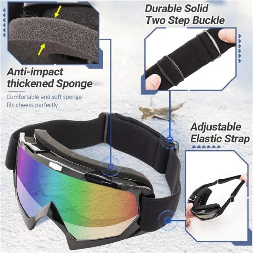 Adult Ski Goggles Snowboard Snowmobile Wide View Anti Fog UV Protection 2 Pack